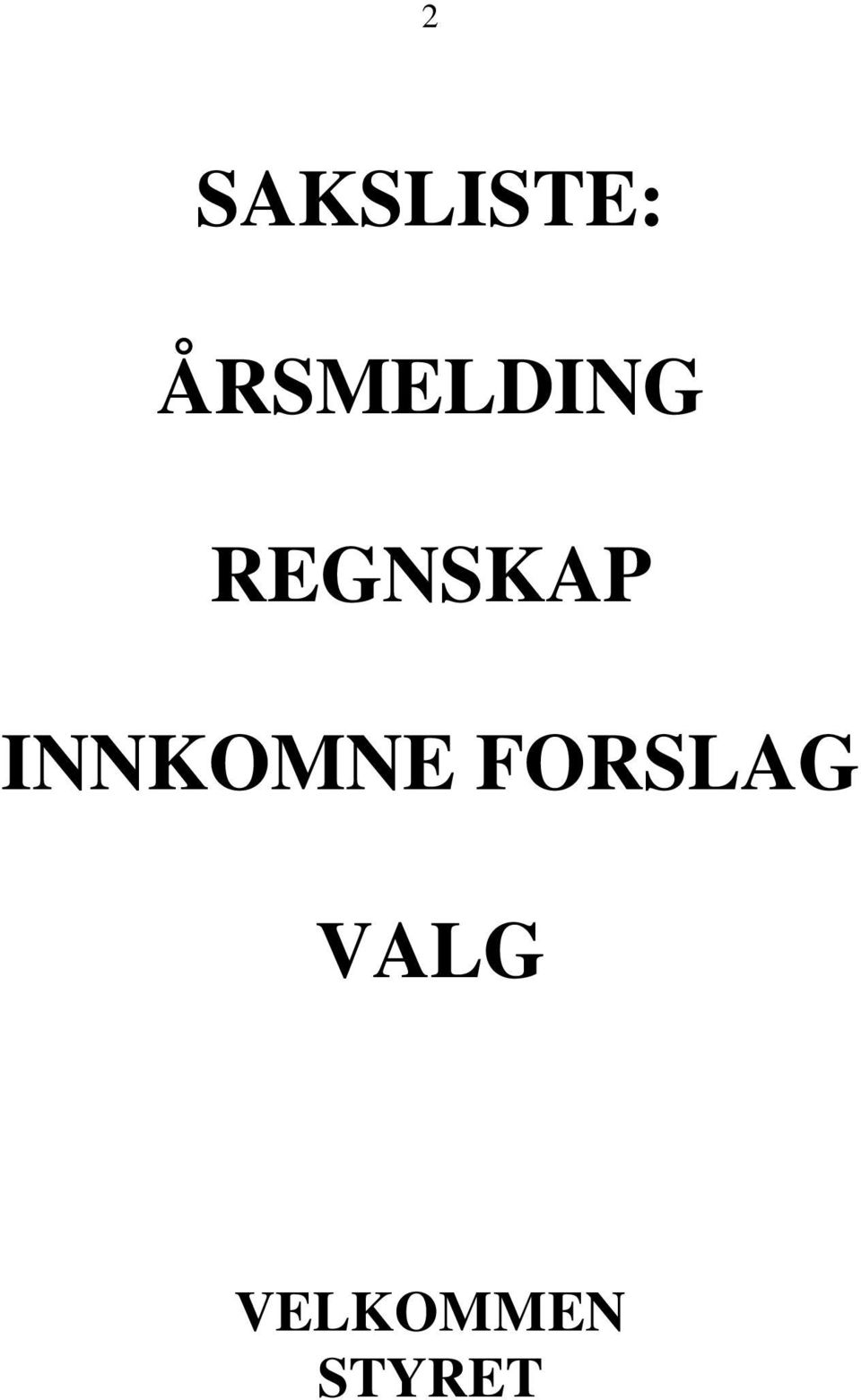 REGNSKAP INNKOMNE