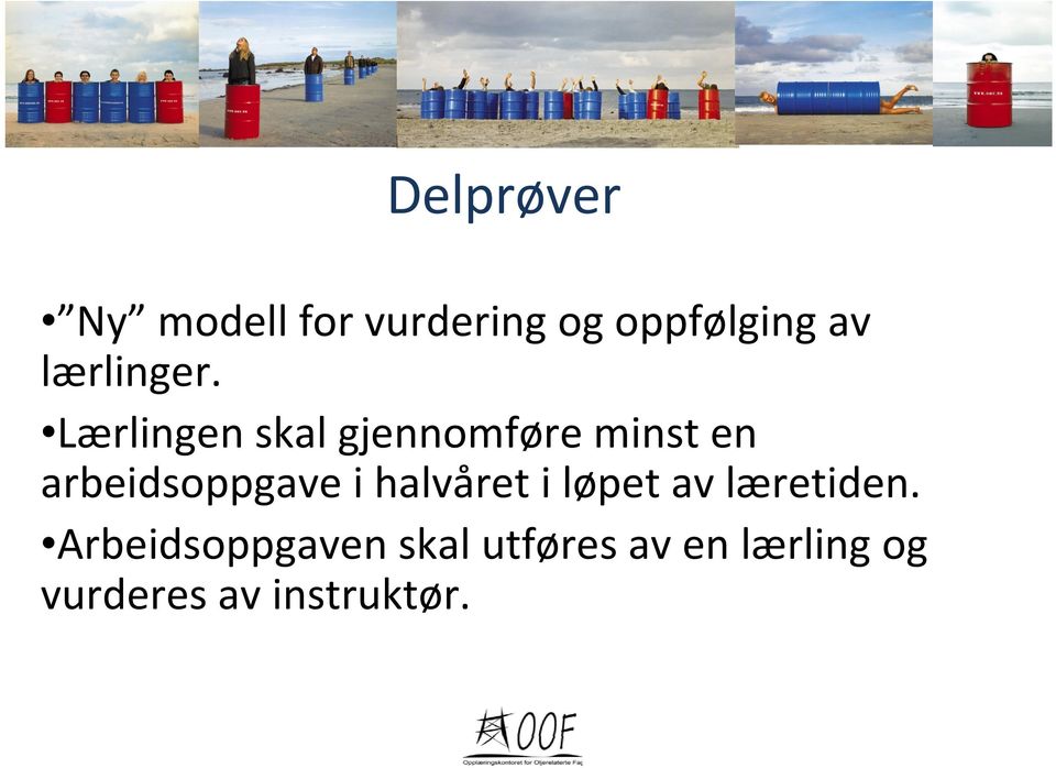 Lærlingen skal gjennomføre minst en arbeidsoppgave i