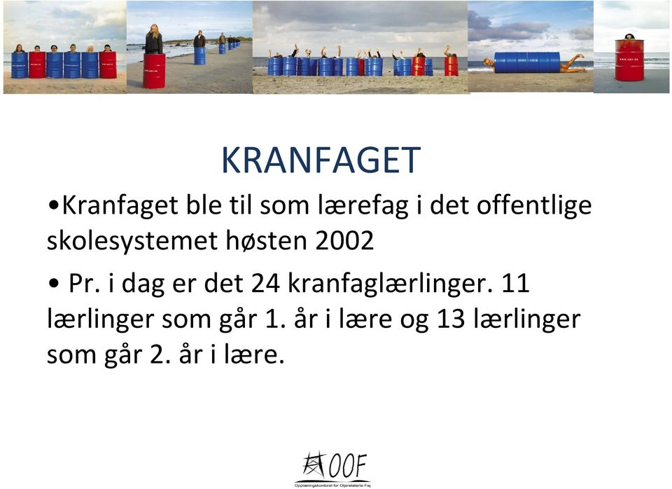 i dag er det 24 kranfaglærlinger.