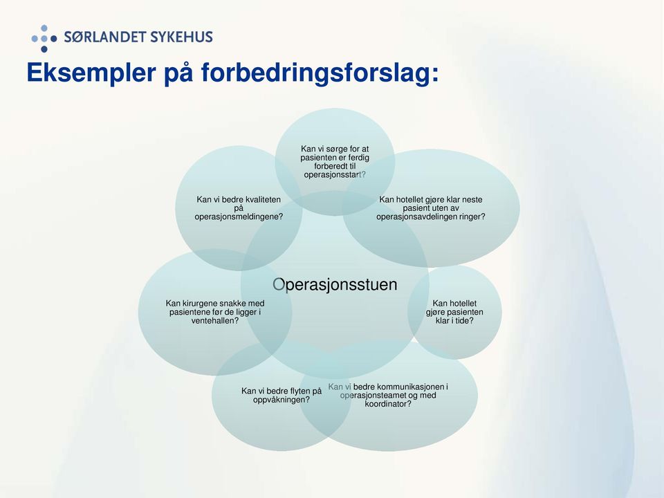 Kan hotellet gjøre klar neste pasient uten av operasjonsavdelingen ringer?