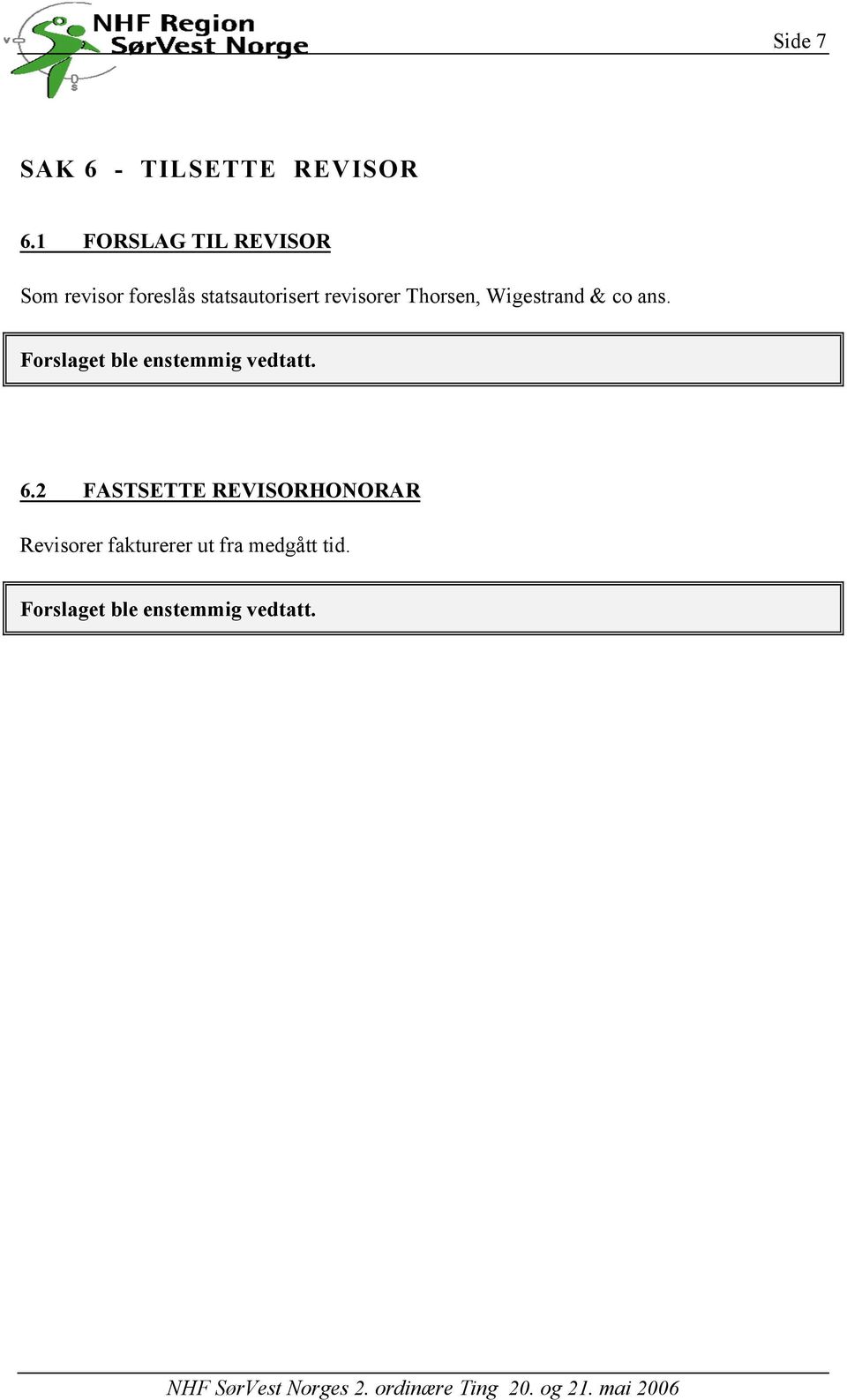 revisorer Thorsen, Wigestrand & co ans.