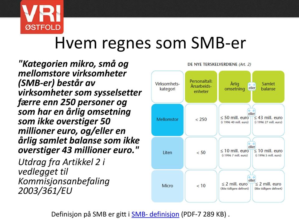 50 millioner euro, og/eller en årlig samlet balanse som ikke overstiger 43 millioner euro.