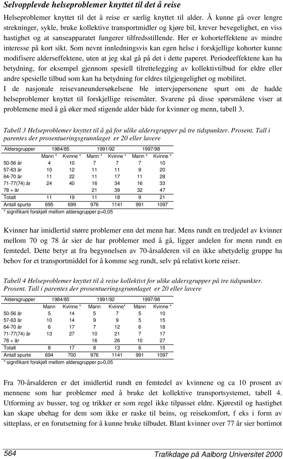 Her er kohorteffektene av mindre interesse på kort sikt. Som nevnt innledningsvis kan egen helse i forskjellige kohorter kunne modifisere alderseffektene, uten at jeg skal gå på det i dette paperet.