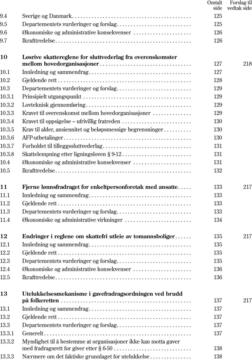 ................................ 127 218 10.1 Innledning og sammendrag..................................... 127 10.2 Gjeldende rett................................................ 128 10.