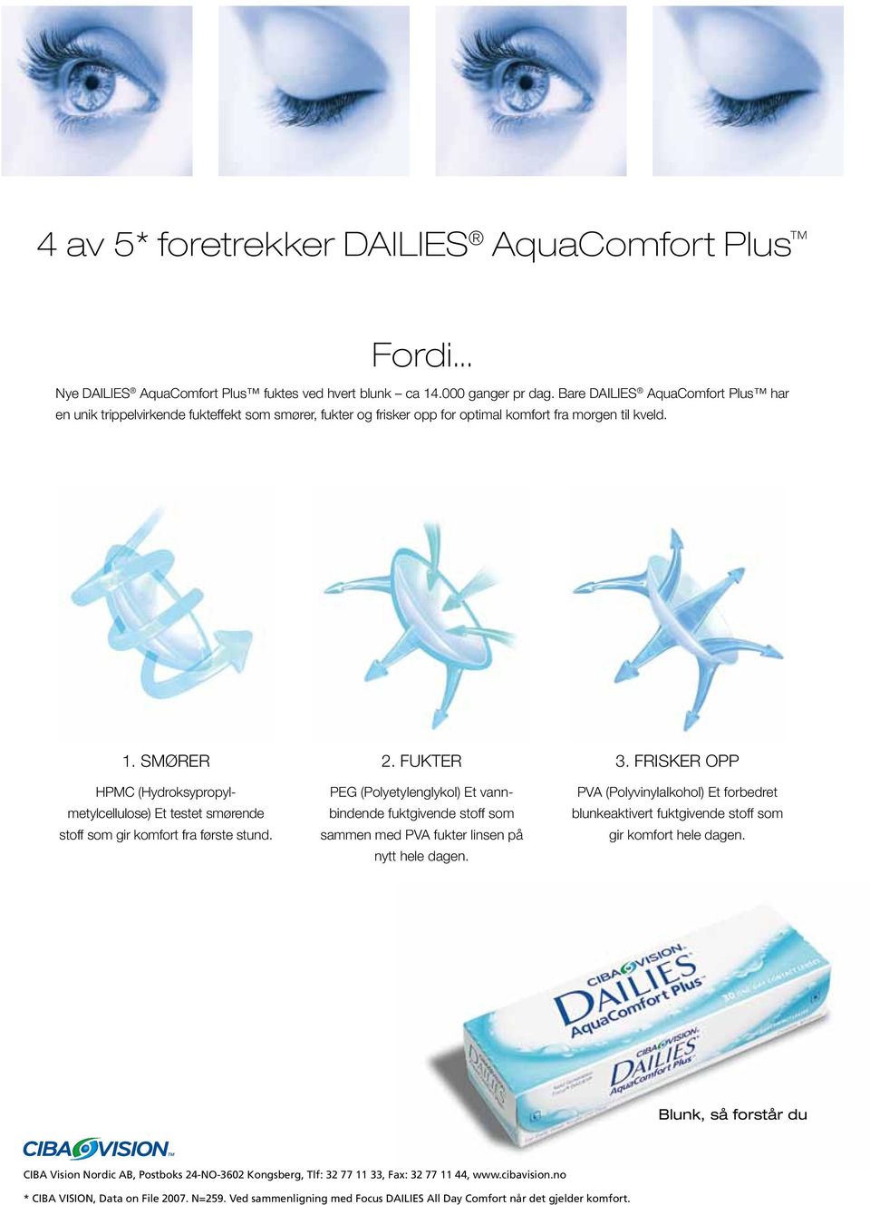 SMØRER HPMC (Hydroksypropylmetylcellulose) Et testet smørende stoff som gir komfort fra første stund. 2.