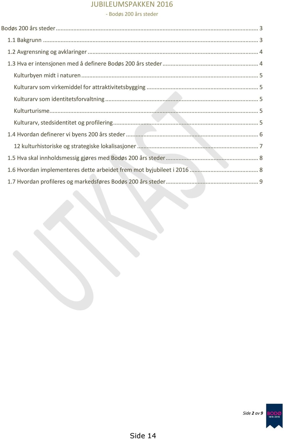 .. 5 Kulturarv som identitetsforvaltning... 5 Kulturturisme... 5 Kulturarv, stedsidentitet og profilering... 5 1.4 Hvordan definerer vi byens 200 års steder.