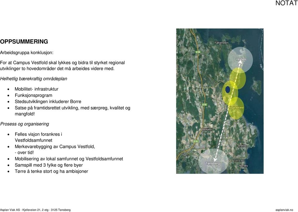 kvalitet og mangfold! Prosess og organisering Felles visjon forankres i Vestfoldsamfunnet Merkevarebygging av Campus Vestfold, - over tid!