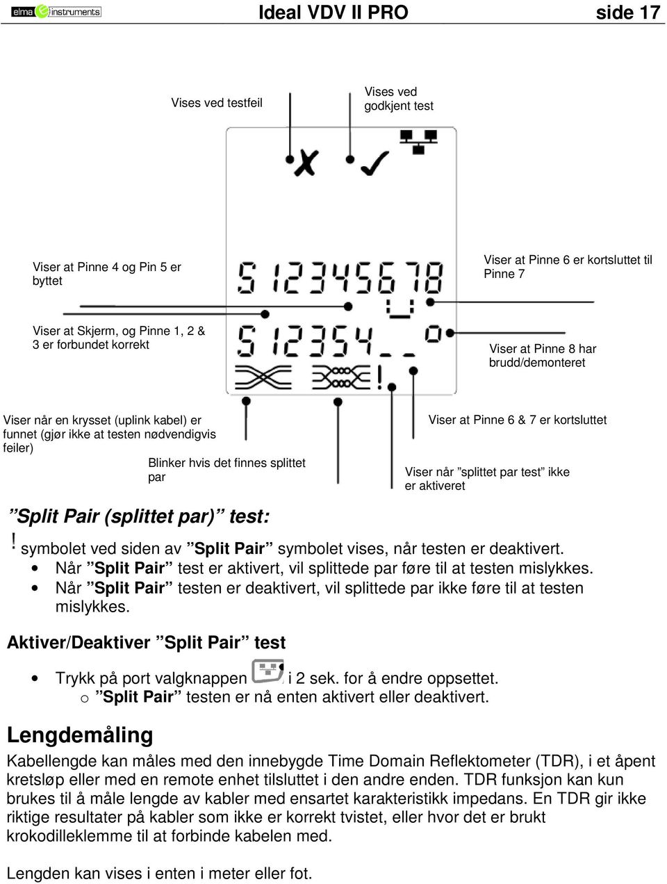 test: symbolet ved siden av Split Pair symbolet vises, når testen er deaktivert. Når Split Pair test er aktivert, vil splittede par føre til at testen mislykkes.