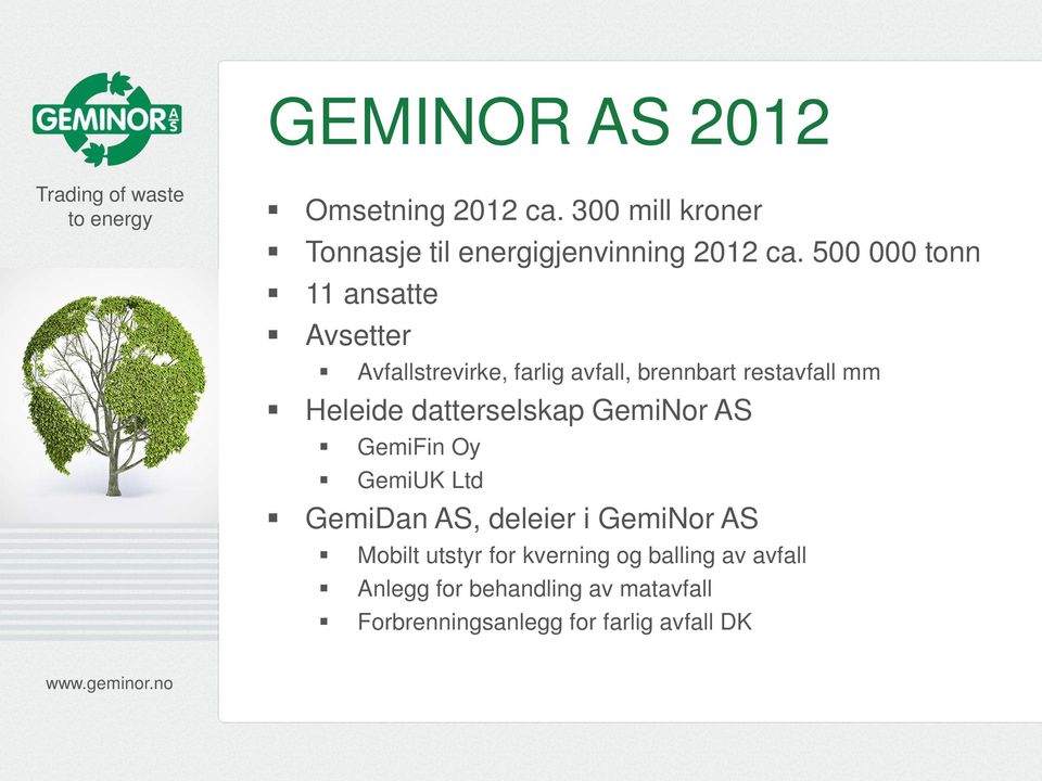 datterselskap GemiNor AS GemiFin Oy GemiUK Ltd GemiDan AS, deleier i GemiNor AS Mobilt utstyr for