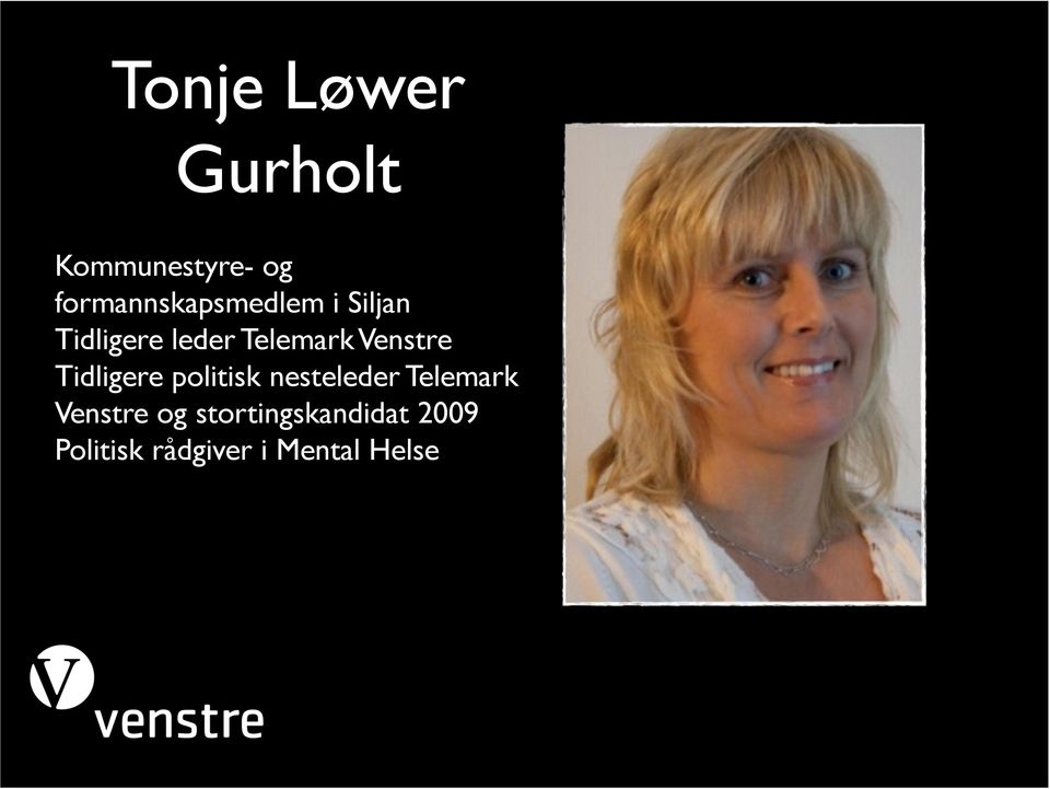 Telemark Venstre Tidligere politisk nesteleder