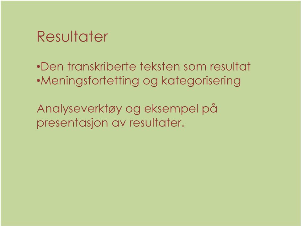 Meningsfortetting og kategorisering