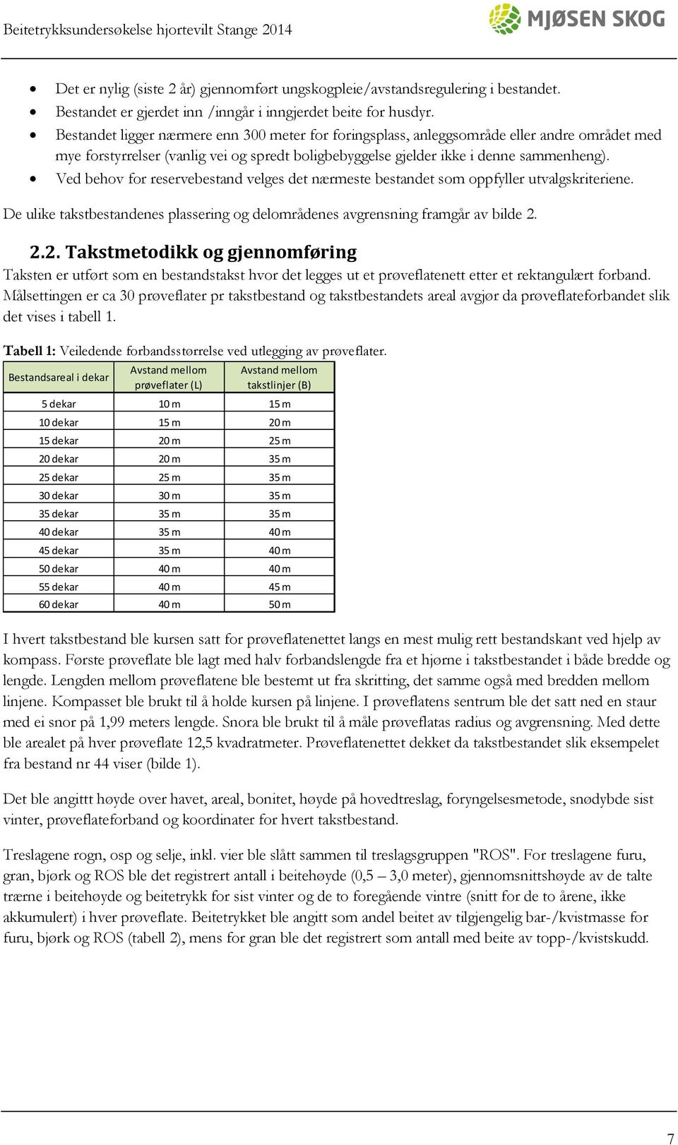 Ved behov for reservebestand velges det nærmeste bestandet som oppfyller utvalgskriteriene. De ulike takstbestandenes plassering og delområdenes avgrensning framgår av bilde 2.