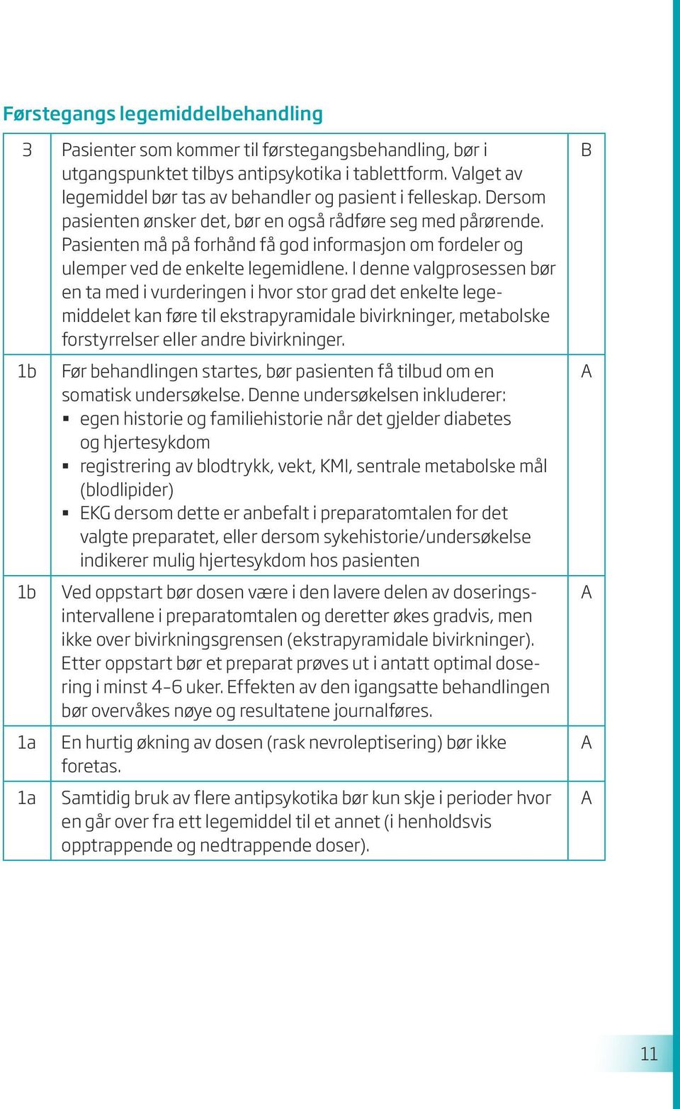 Pasienten må på forhånd få god informasjon om fordeler og ulemper ved de enkelte legemidlene.