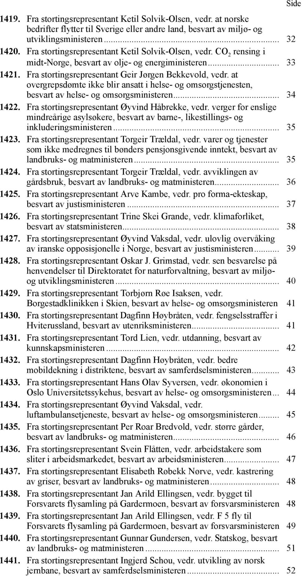 at overgrepsdømte ikke blir ansatt i helse- og omsorgstjenesten, besvart av helse- og omsorgsministeren... 34 1422. Fra stortingsrepresentant Øyvind Håbrekke, vedr.