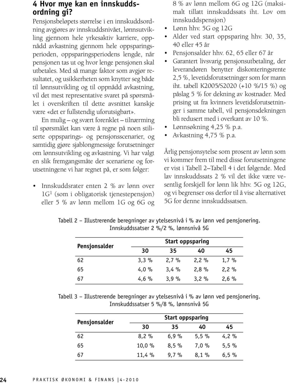 oppsparingsperiodens lengde, når pensjonen tas ut og hvor lenge pensjonen skal utbetales.