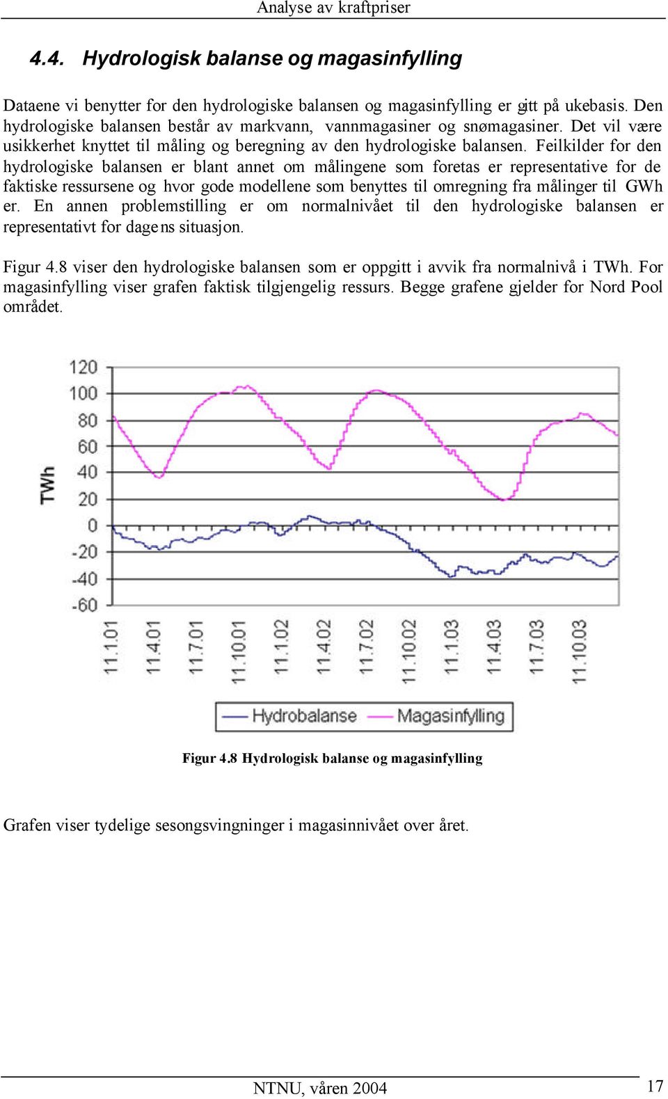 Feilkilder for den hydrologiske balansen er blant annet om målingene som foretas er representative for de faktiske ressursene og hvor gode modellene som benyttes til omregning fra målinger til GWh er.