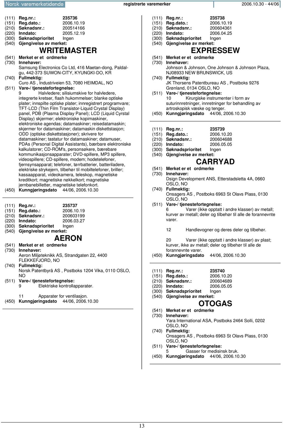 integrerte kretser, flash hukommelser; blanke optiske plater; innspilte optiske plater; innregistrert programvare; TFT-LCD (Thin Film Transistor-Liquid Crystal Display) panel, PDB (Plasma Display