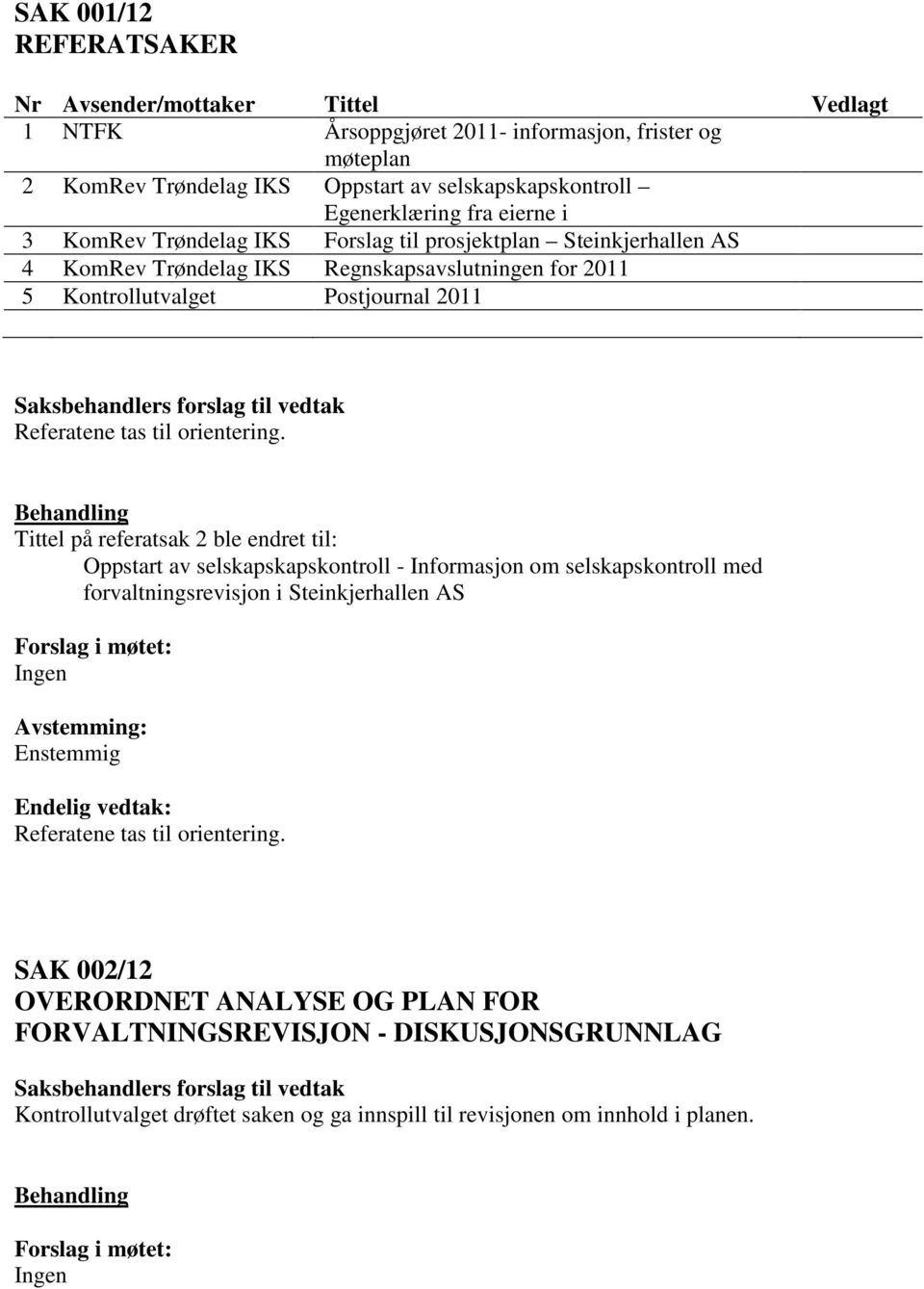 Referatene tas til orientering.