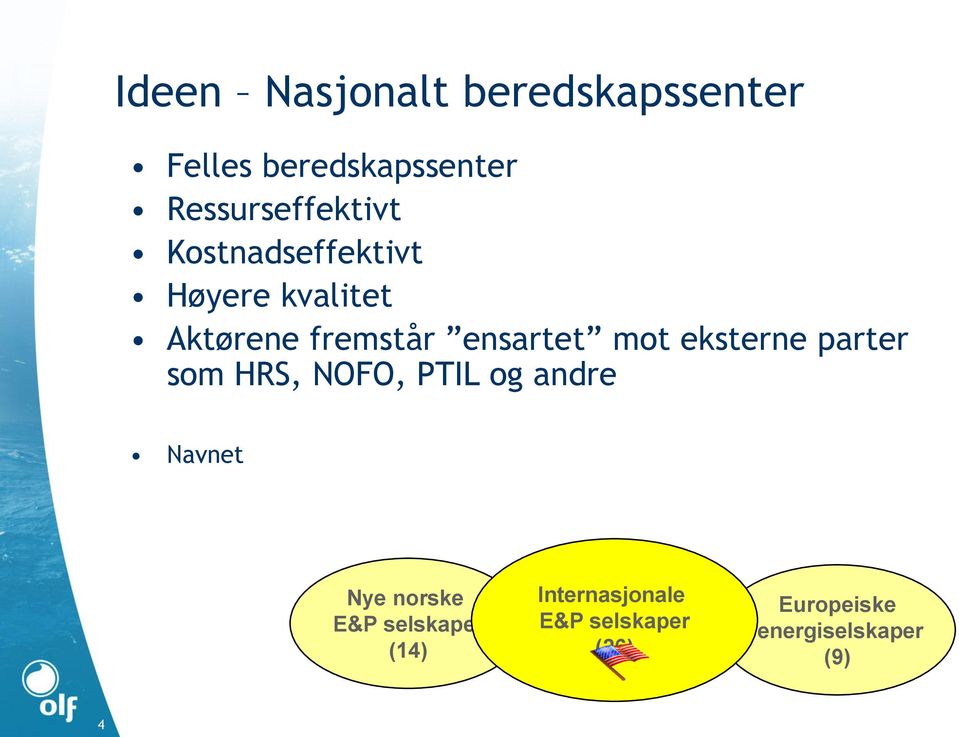 ensartet mot eksterne parter som HRS, NOFO, PTIL og andre Navnet Nye