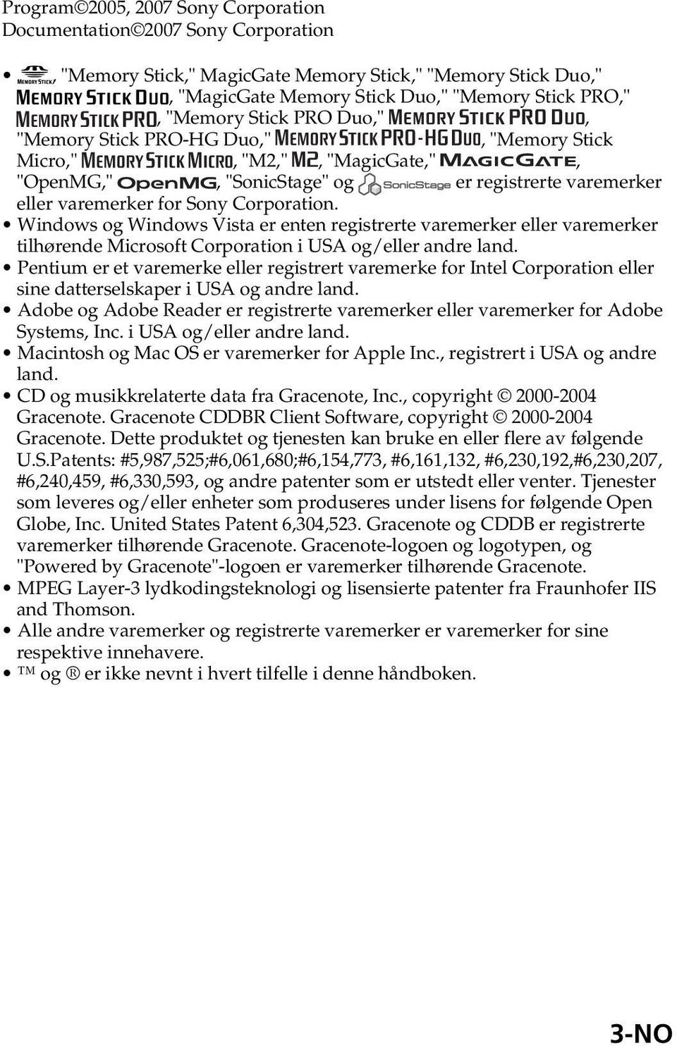 Windows og Windows Vista er enten registrerte varemerker eller varemerker tilhørende Microsoft Corporation i USA og/eller andre land.