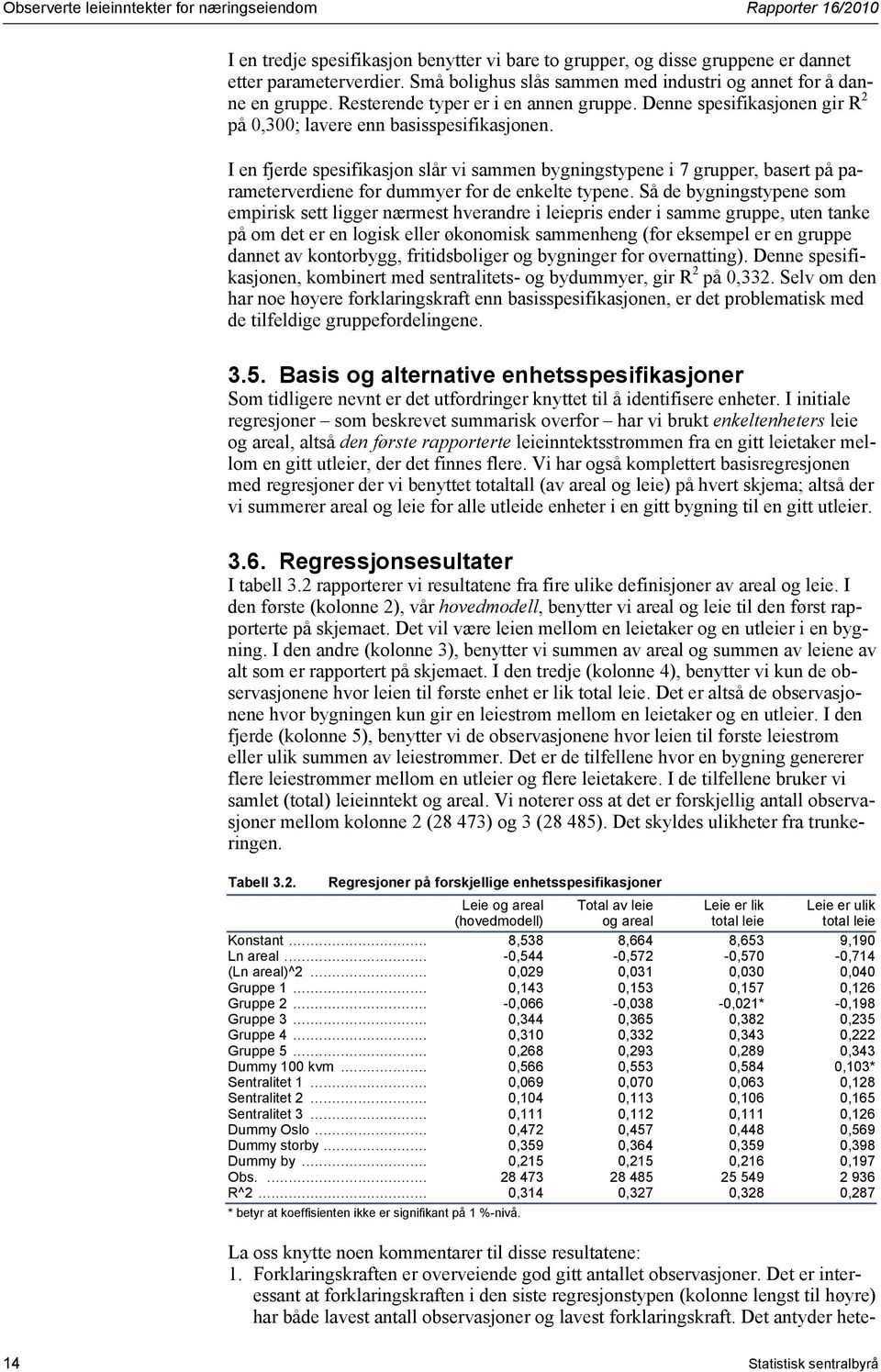 I en fjerde spesifikasjon slår vi sammen bygningstypene i 7 grupper, basert på parameterverdiene for dummyer for de enkelte typene.