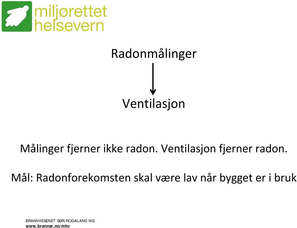 Ventilasjon fjerner radon.