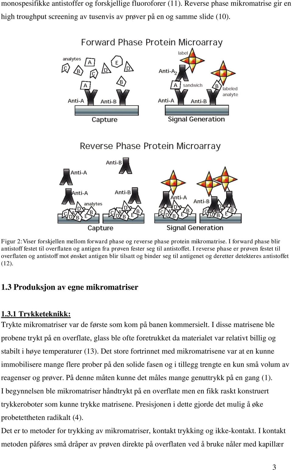 I reverse phase er prøven festet til overflaten og antistoff mot ønsket antigen blir tilsatt og binder seg til antigenet og deretter detekteres antistoffet (12). 1.