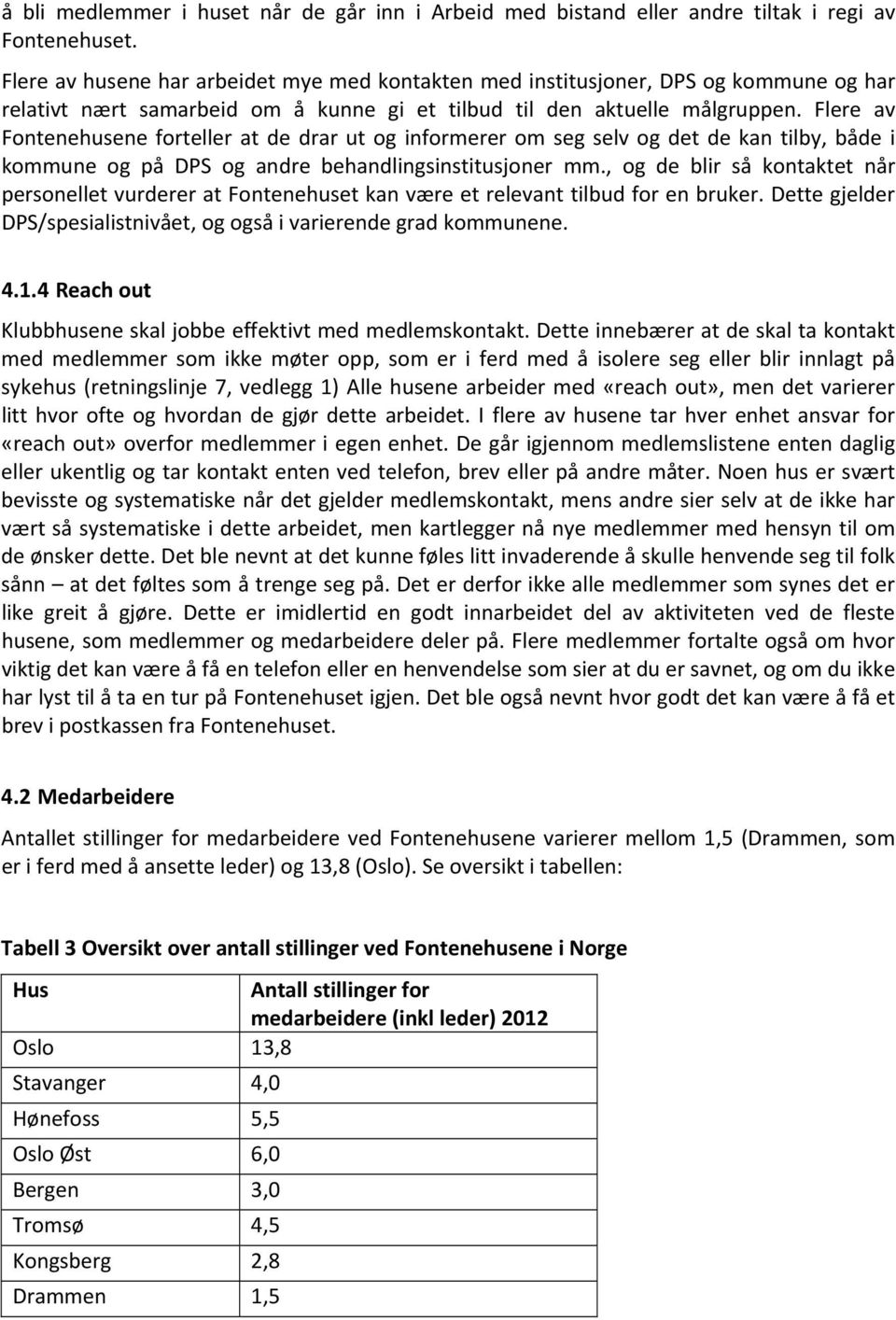 Flere av Fontenehusene forteller at de drar ut og informerer om seg selv og det de kan tilby, både i kommune og på DPS og andre behandlingsinstitusjoner mm.