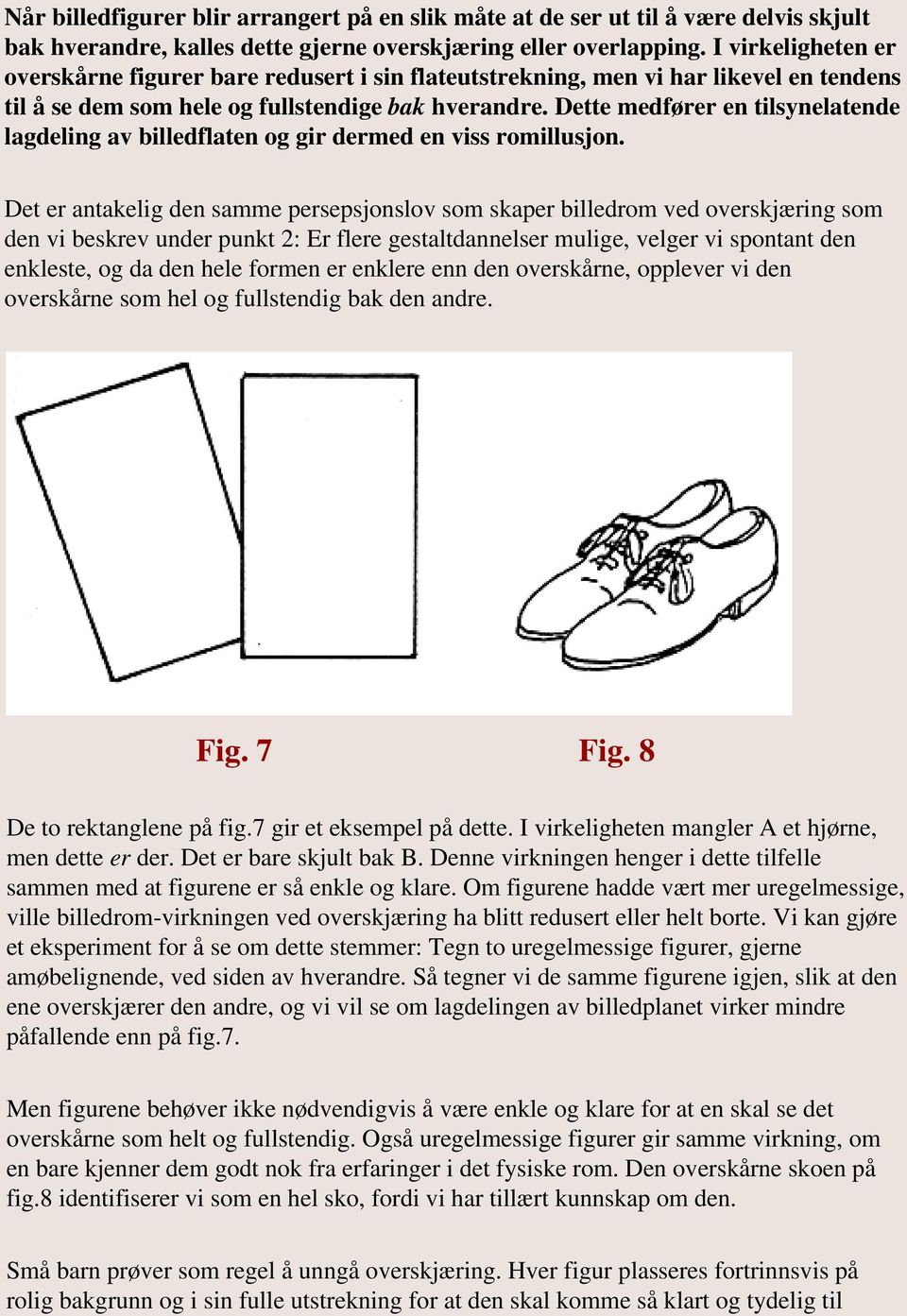 Dette medfører en tilsynelatende lagdeling av billedflaten og gir dermed en viss romillusjon.