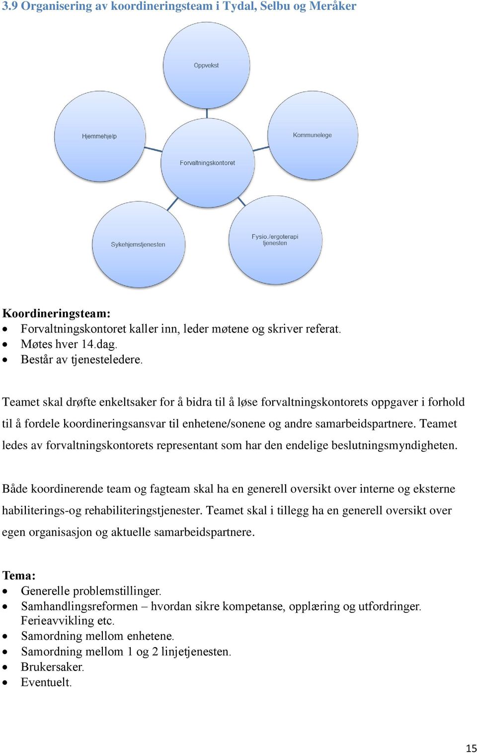 Teamet ledes av forvaltningskontorets representant som har den endelige beslutningsmyndigheten.