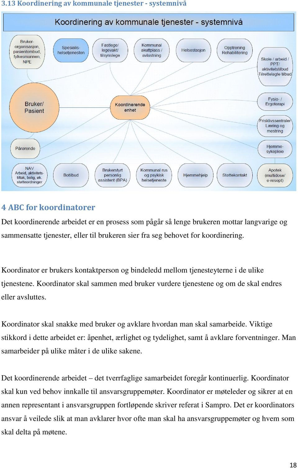 Koordinator skal sammen med bruker vurdere tjenestene og om de skal endres eller avsluttes. Koordinator skal snakke med bruker og avklare hvordan man skal samarbeide.