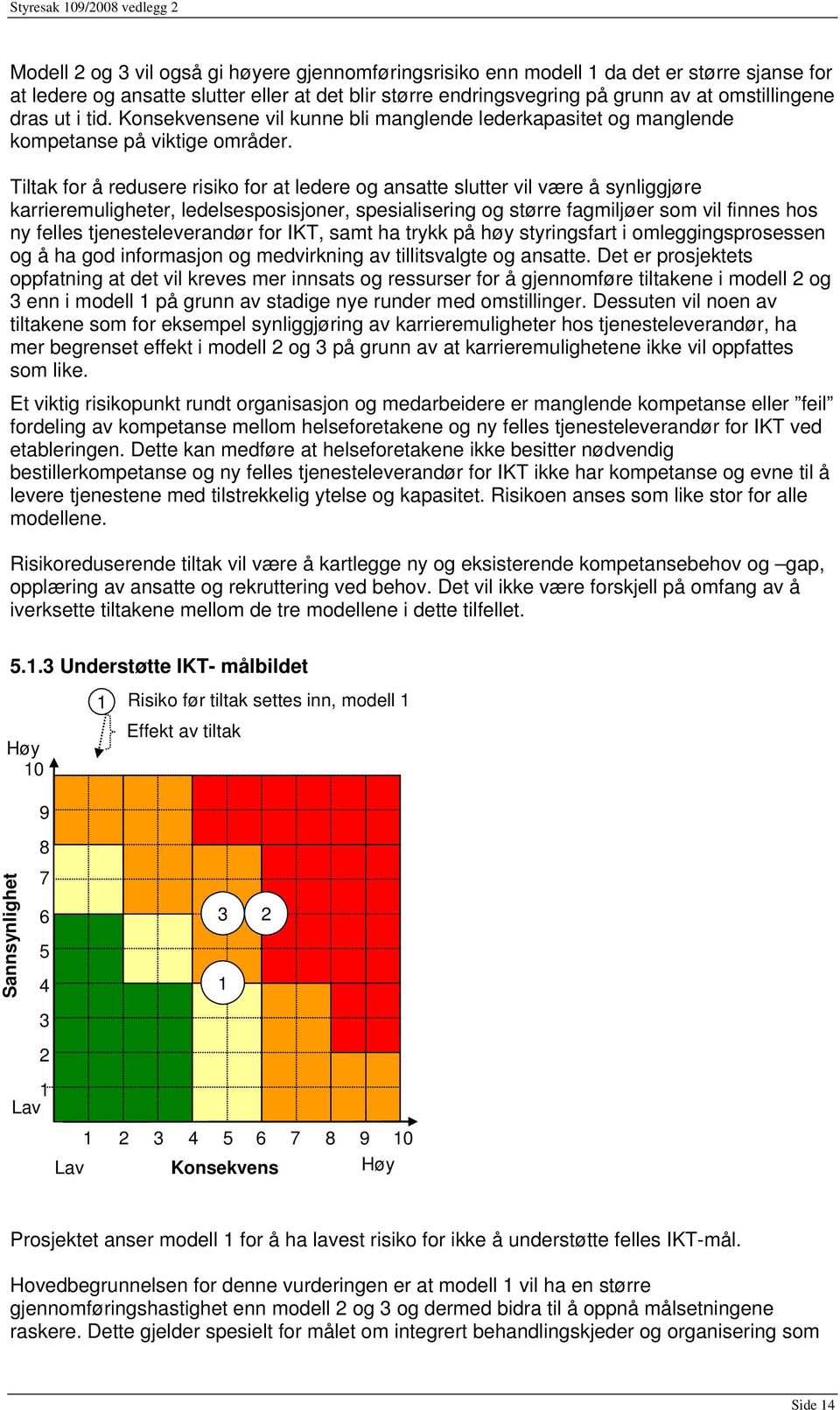 Tiltak for å redusere risiko for at ledere og ansatte slutter vil være å synliggjøre karrieremuligheter, ledelsesposisjoner, spesialisering og større fagmiljøer som vil finnes hos ny felles