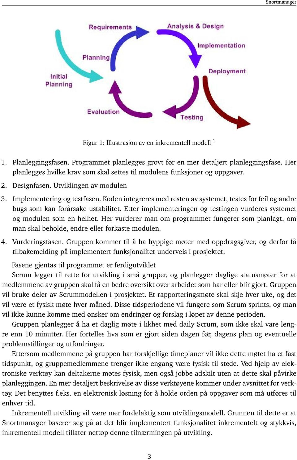 Koden integreres med resten av systemet, testes for feil og andre bugs som kan forårsake ustabilitet. Etter implementeringen og testingen vurderes systemet og modulen som en helhet.