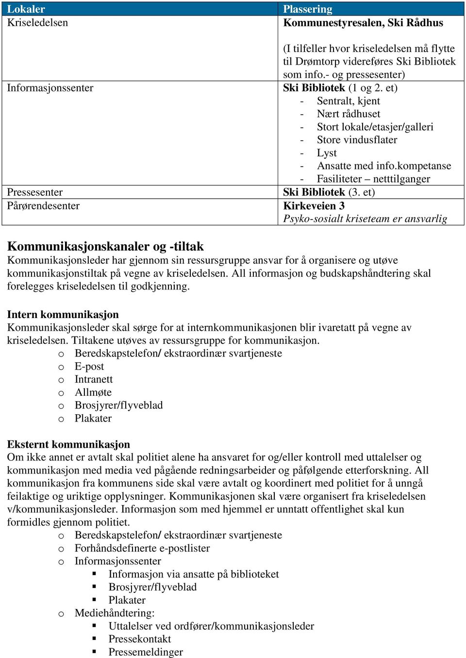 kompetanse - Fasiliteter netttilganger Pressesenter Ski Bibliotek (3.