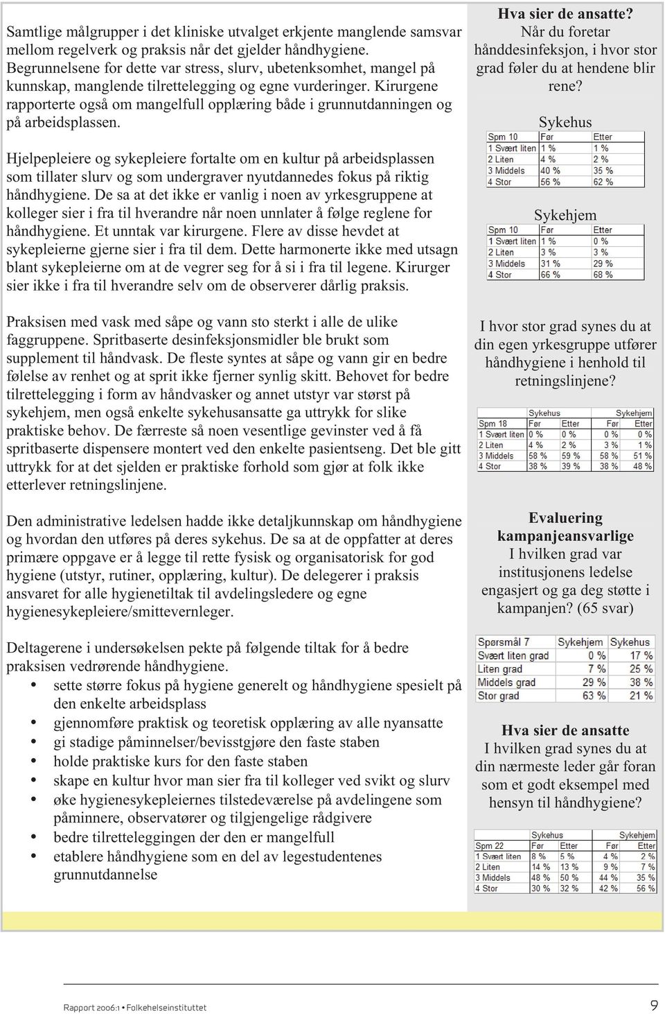 Kirurgene rapporterte også om mangelfull opplæring både i grunnutdanningen og på arbeidsplassen.