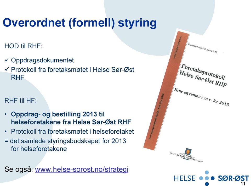 helseforetakene fra Helse Sør-Øst RHF Protokoll fra foretaksmøtet i helseforetaket =