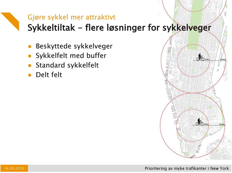 Sykkelfelt med buffer Standard sykkelfelt Delt