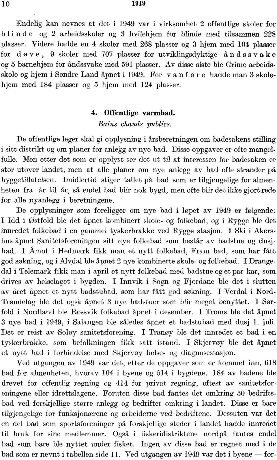 Av disse siste ble Grime arbeidsskole og hjem i Søndre Land åpnet i. For vanf ør e hadde man skolehjem med plasser og hjem med plasser.. Offentlige varmbad. ains chauds publics.