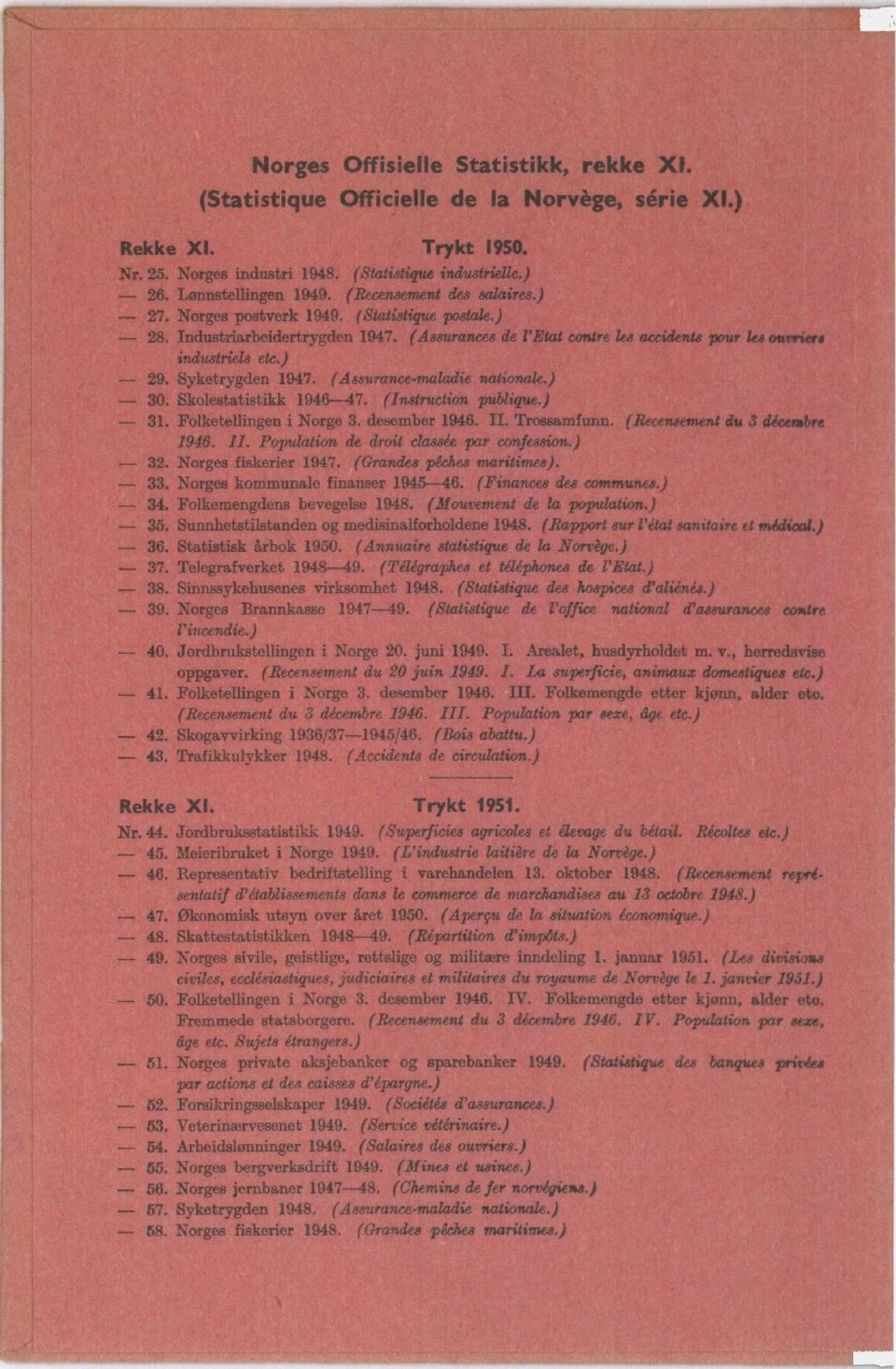 (Assurance-maladie nationale.) - 0. Skolestatistikk. (Instruction publique.). Folketellingen i Norge. desember. II. Trossamfunn. (Recensement du décembre. II. Population de droit classée par confession.