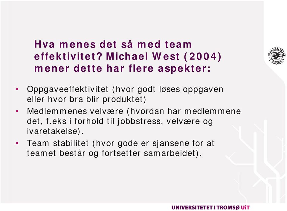 oppgaven eller hvor bra blir produktet) Medlemmenes velvære (hvordan har medlemmene det, f.