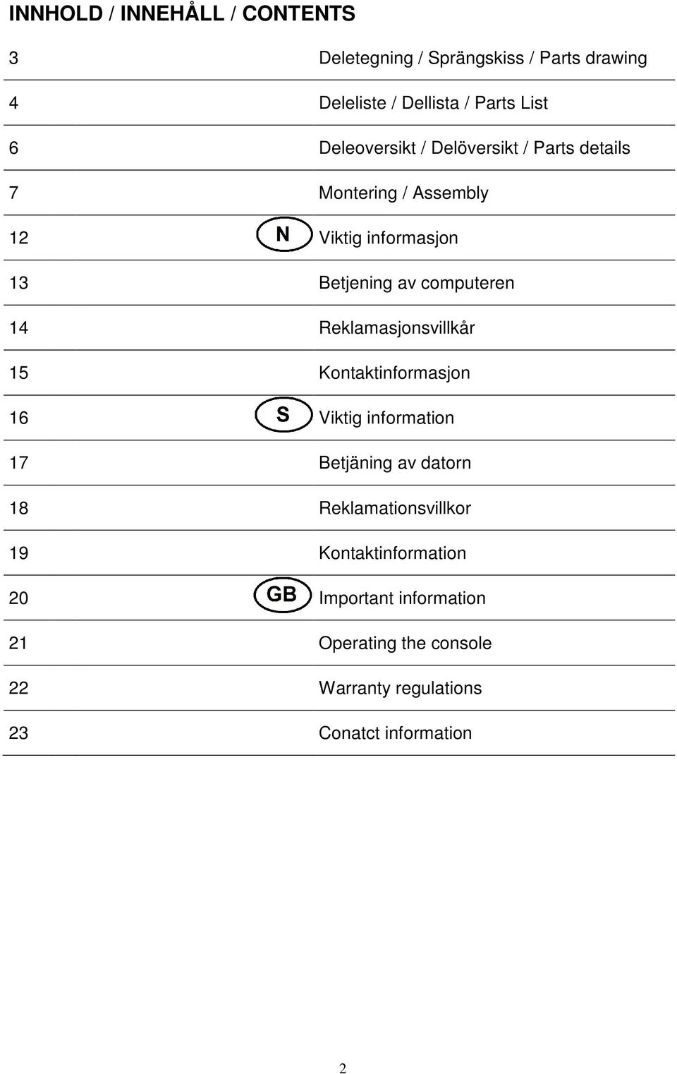 14 Reklamasjonsvillkår 15 Kontaktinformasjon 16 Viktig information 17 Betjäning av datorn 18 Reklamationsvillkor