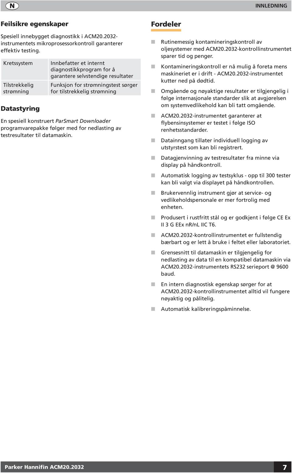 spesiell konstruert ParSmart Downloader programvarepakke følger med for nedlasting av testresultater til datamaskin. Rutinemessig kontamineringskontroll av oljesystemer med ACM20.