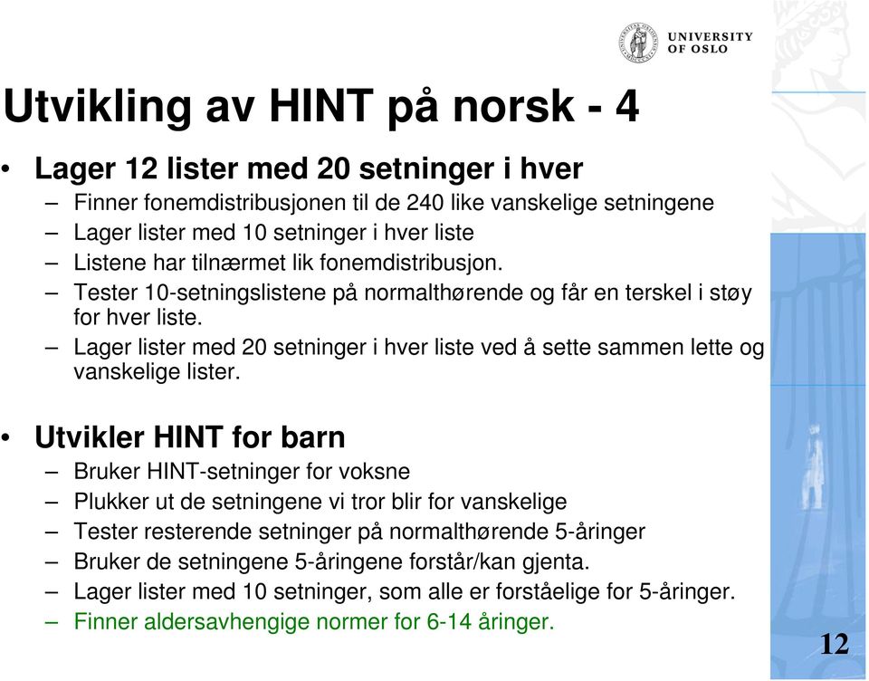 Lager lister med 20 setninger i hver liste ved å sette sammen lette og vanskelige lister.