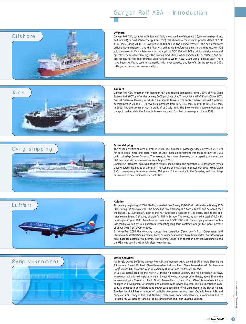 in two drilling "vessels"; the new deepwater drillship Navis Explorer I and the Aker H-3 drilling rig Bredford Dolphin. In the third quarter FOE sold the shares in Callon Petroleum Inc.