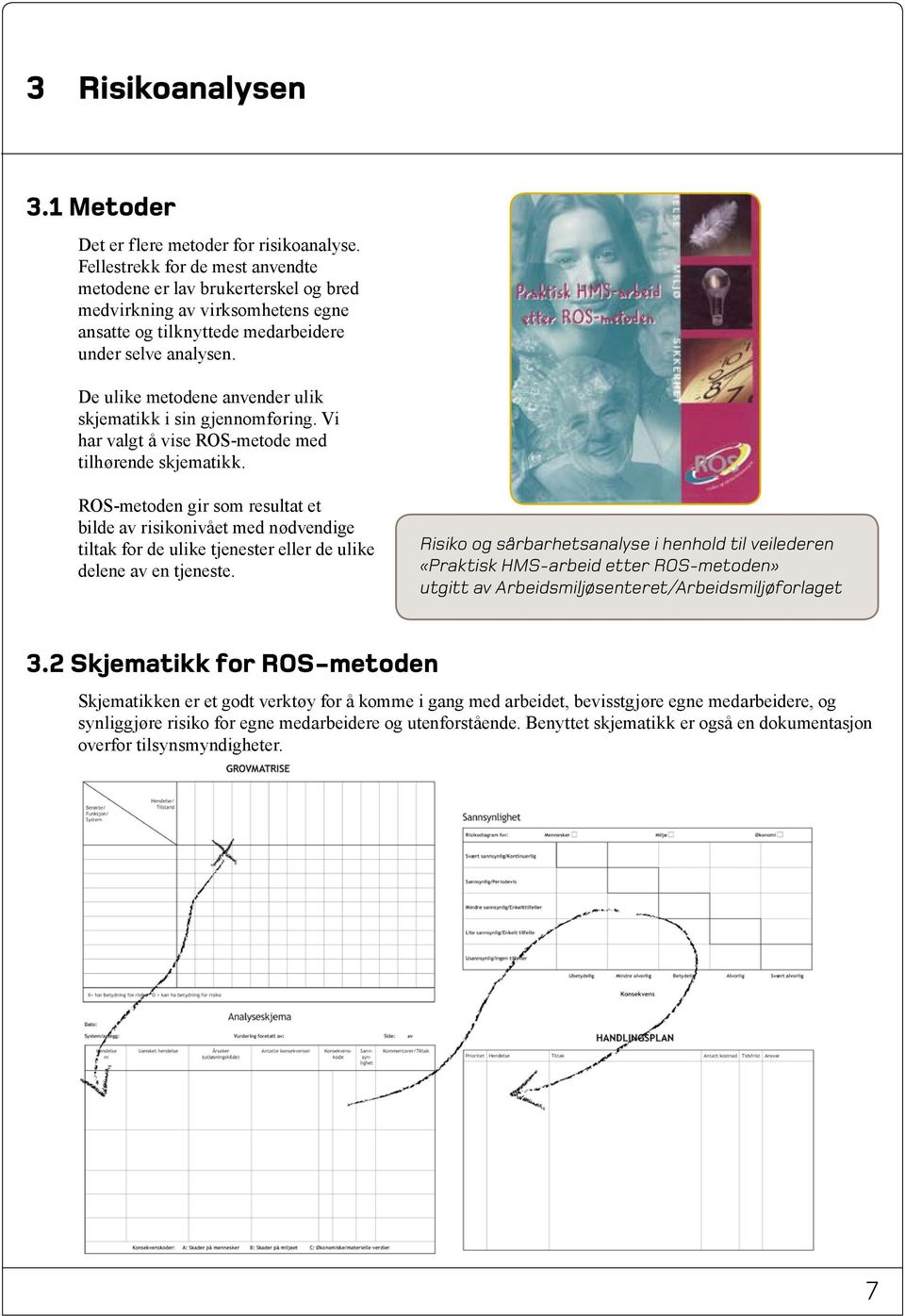 De ulike metodene anvender ulik skjematikk i sin gjennomføring. Vi har valgt å vise ROS-metode med tilhørende skjematikk.