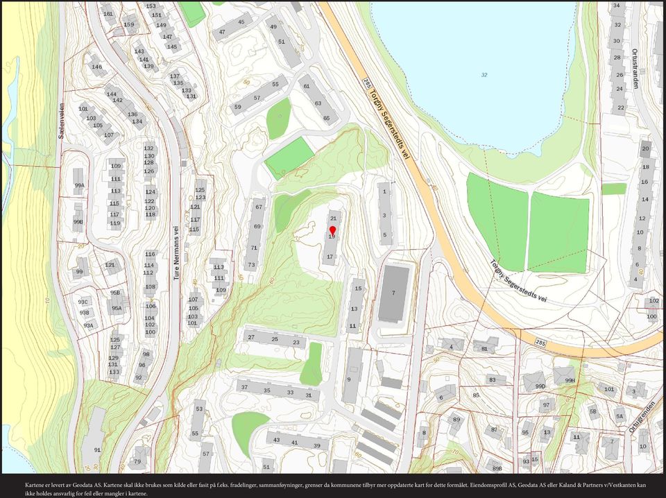 oppdaterte kart for dette formålet Eiendomsprofil AS, Geodata AS eller Kaland