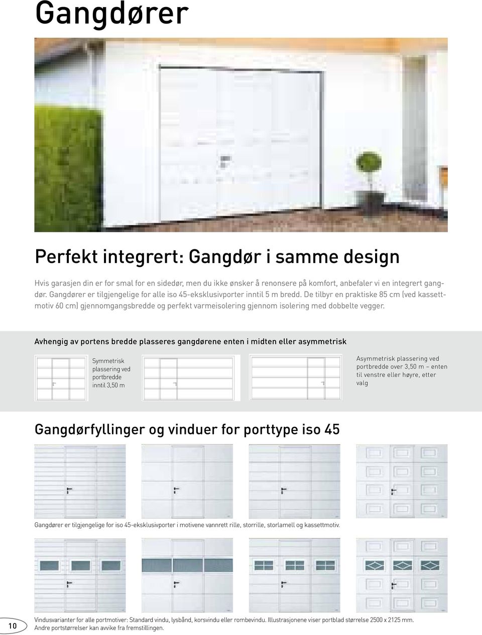 De tilbyr en praktiske 85 cm (ved kassettmotiv 60 cm) gjennomgangsbredde og perfekt varmeisolering gjennom isolering med dobbelte vegger.