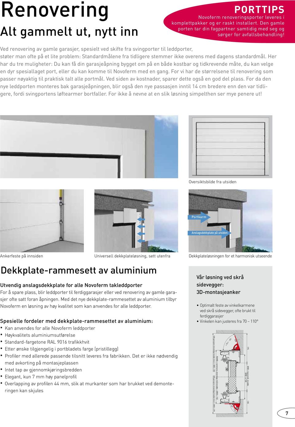 Ved renovering av gamle garasjer, spesielt ved skifte fra svingporter til leddporter, støter man ofte på et lite problem: Standardmålene fra tidligere stemmer ikke overens med dagens standardmål.