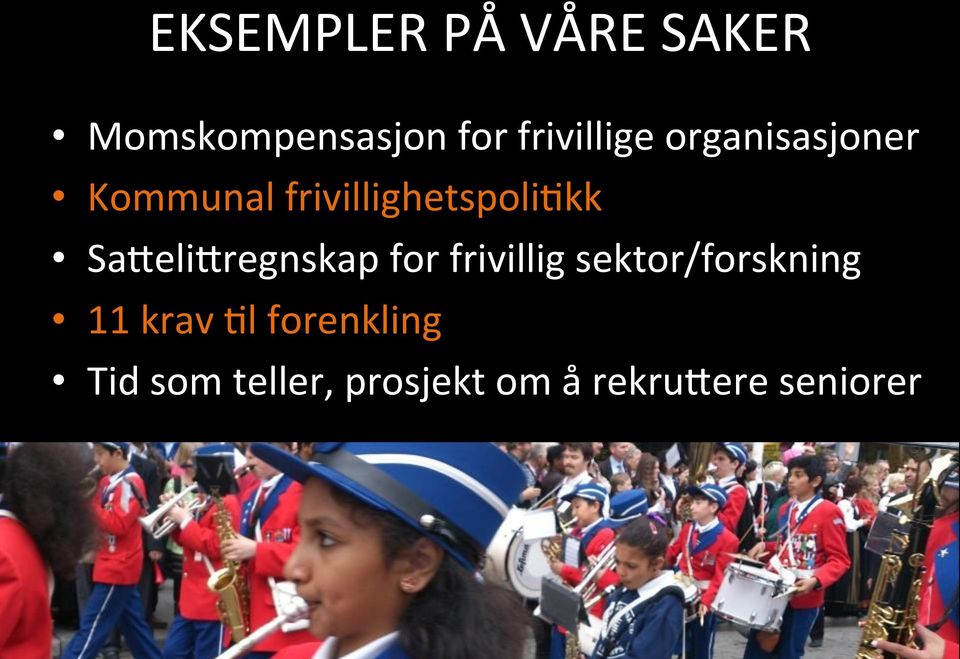 frivillighetspoli1kk SaJeliJregnskap for frivillig