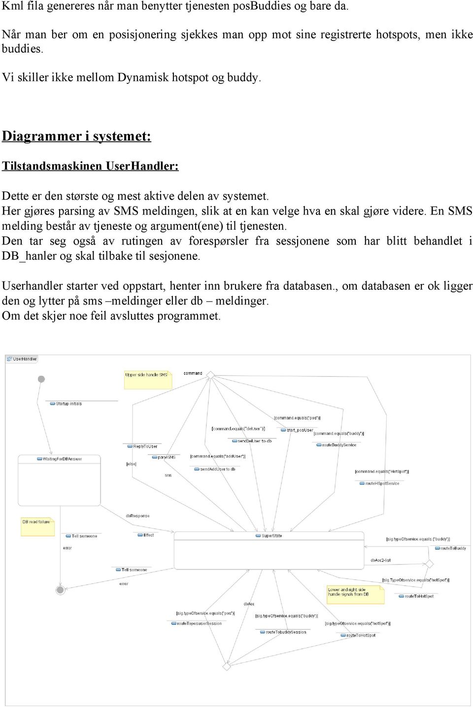 Her gjøres parsing av SMS meldingen, slik at en kan velge hva en skal gjøre videre. En SMS melding består av tjeneste og argument(ene) til tjenesten.